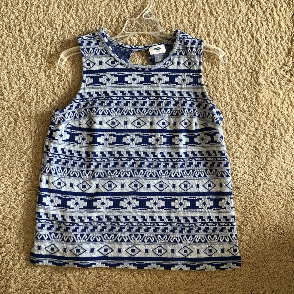 Blue patterned tank top